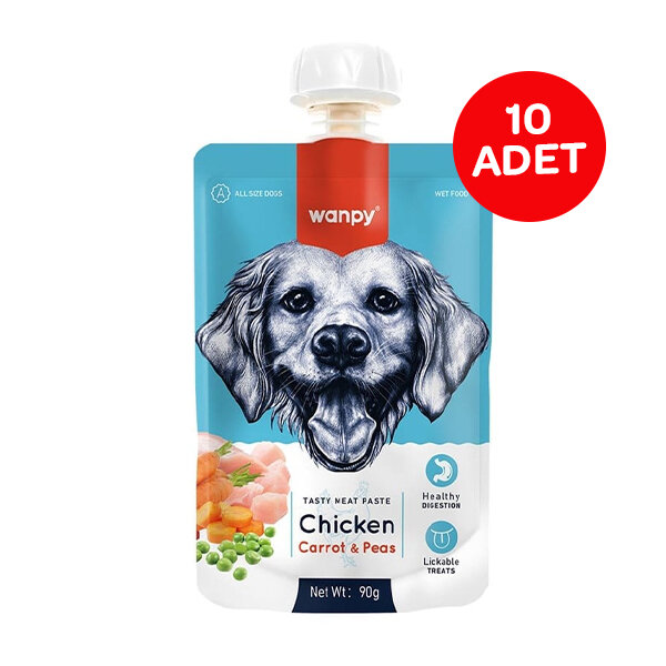 Wanpy Taze Tavuklu ve Havuçlu Köpek Et Ezmesi 90 gr x 10 Adet - 1