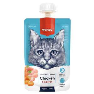 Wanpy Tavuklu ve Havuçlu Et Ezmesi Kedi Ödül Maması 90 g - 2