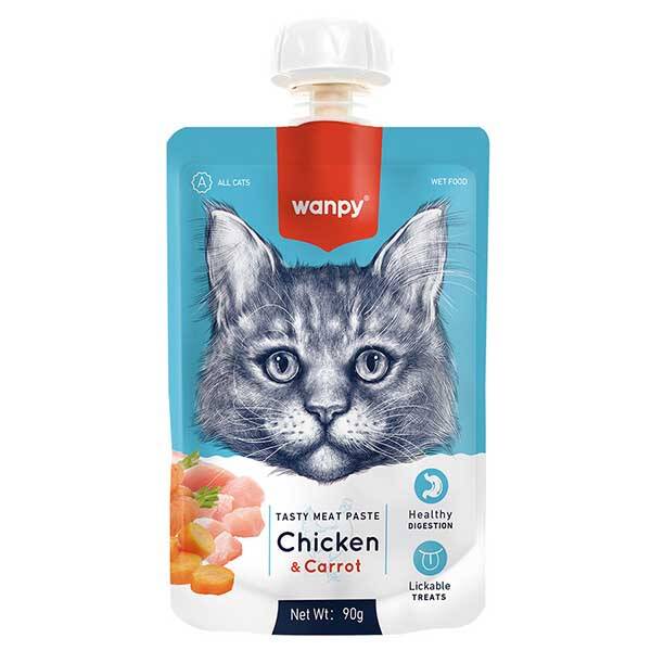 Wanpy Tavuklu ve Havuçlu Et Ezmesi Kedi Ödül Maması 90 g - 2