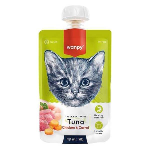 Wanpy Ton Balıklı ve Tavuklu Et Ezmesi Kedi Ödül Maması 90 g (10'lu) - 1