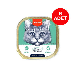 Wanpy Ton Balıklı Tahılsız Ezme Alutray Yaş Kedi Maması 40 g (6'lı)
