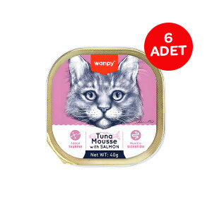 Wanpy Ton Balıklı ve Somonlu Alutray Kedi Yaş Maması 40 gr x 6 Adet