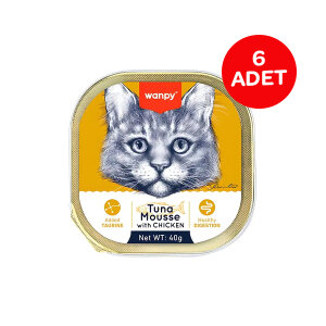Wanpy Ton Balıklı ve Tavuklu Tahılsız Ezme Alutray Yaş Kedi Maması 40 g (6'lı)