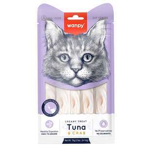 Wanpy Ton Balıklı ve Yengeçli Krema Kedi Ödül Maması 14 g (5'li)