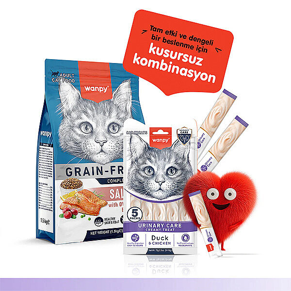 Wanpy Urinary Care Ördekli ve Tavuklu Üriner Sistem Desteği Krema Kedi Ödül Maması 14gr (5'li) - 6
