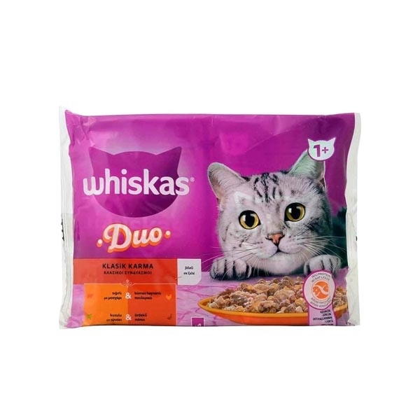 Whiskas Duo Klasik Karma Lezzetler Kedi Yaş Maması (4 x 85 Gr) - 1