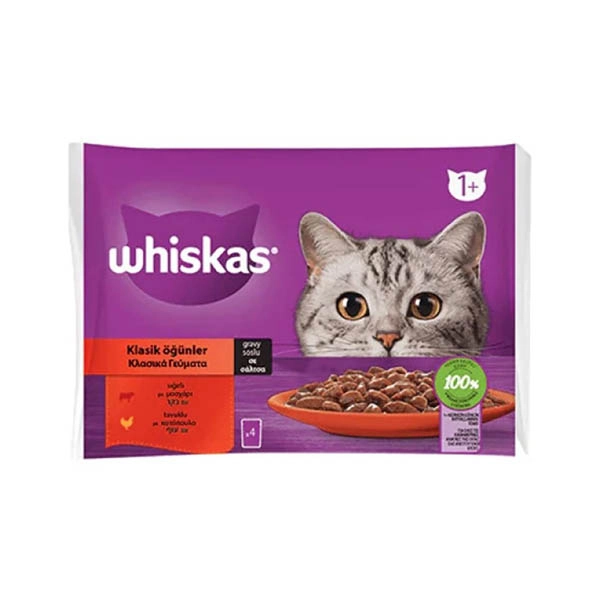 Whiskas Sığır Etli ve Tavuklu Kedi Yaş Maması 85 gr x 4 Adet - 1