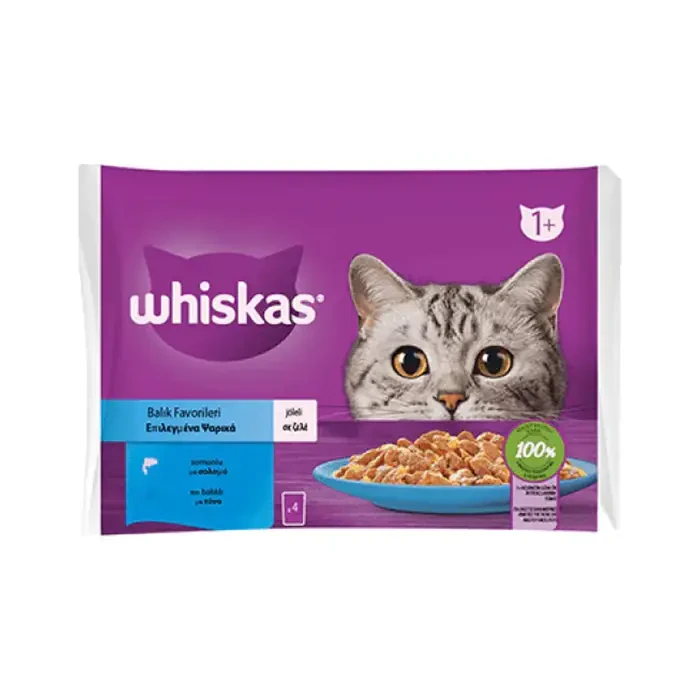 Whiskas Somonlu ve Ton Balıklı Kedi Yaş Maması 85 gr x 4 Adet - 1