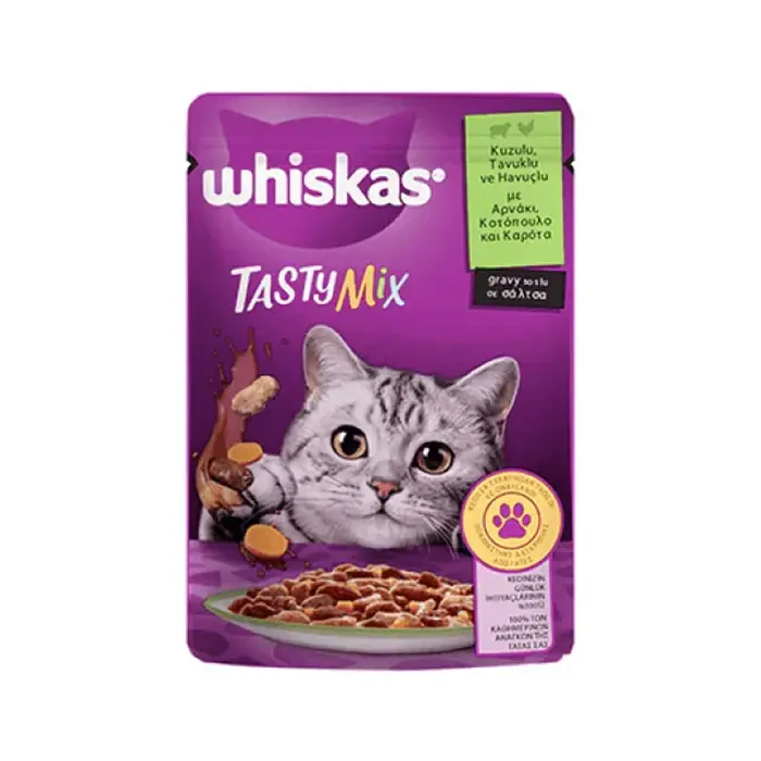 Whiskas Tasty Mix Kuzu Tavuk Havuçlu Kedi Yaş Maması 85 gr - 1
