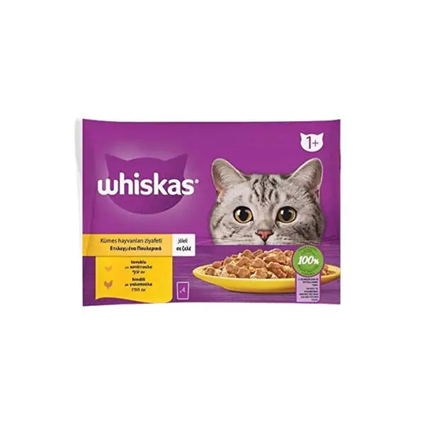 Whiskas Tavuklu ve Hindili Kedi Yaş Maması 85 gr x 4 Adet - 1