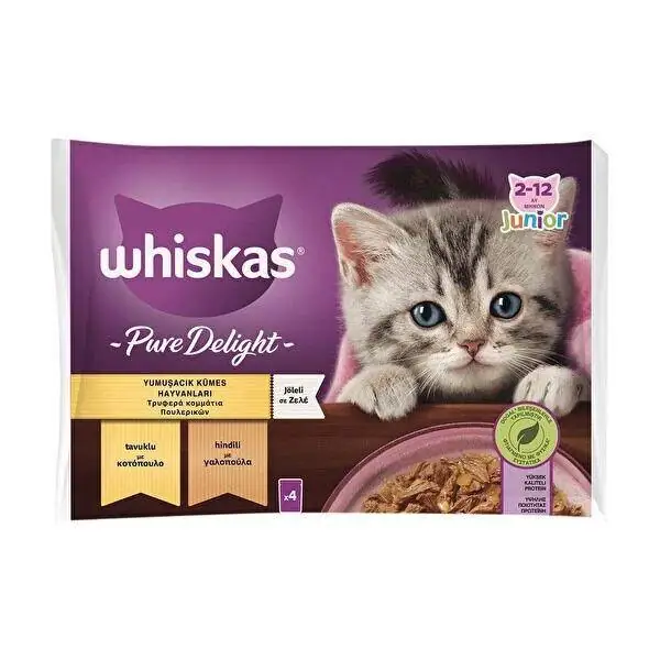 Whiskas Tavuklu ve Hindili Yavru Kedi Yaş Maması 85 gr x 4 Adet - 1