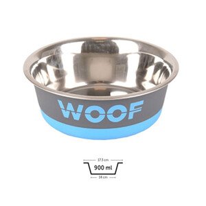 Flamingo Woof Köpek Mama Kabı 17,3 cm 800 ml Gri ve Mavi