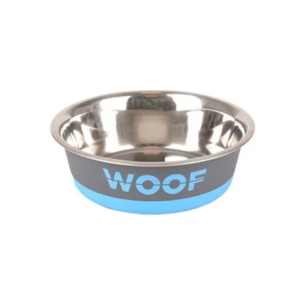 Flamingo Woof Köpek Mama Kabı 14 cm 400ml Gri&Mavi - 1