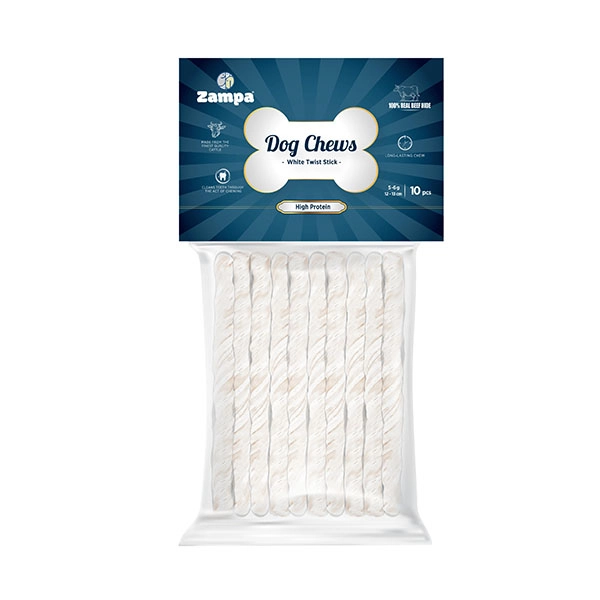Zampa Beyaz Burgu Çubuk (Sticks) Kemik Köpek Ödülü 10 lu 5g - 1