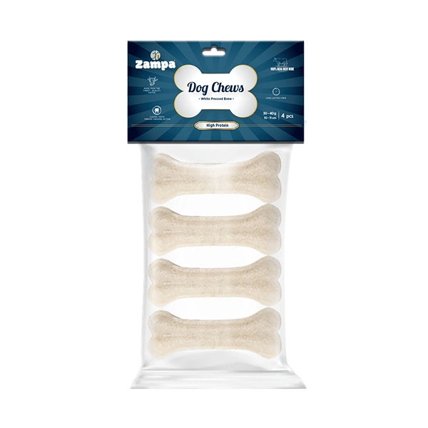 Zampa Beyaz Press Kemik Köpek Ödülü 4 lü 30-40g - 1