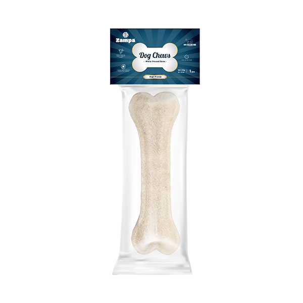 Zampa Beyaz Press Köpek Çiğneme Kemiği 160-170 g - 1