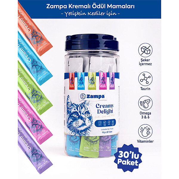 Zampa Creamy Delight Kedi Krema Ödülü 16 g (30'lu Paket)