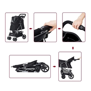 Zampa Favorite Kedi & Köpek Arabası Siyah, 46x78x99cm - 2