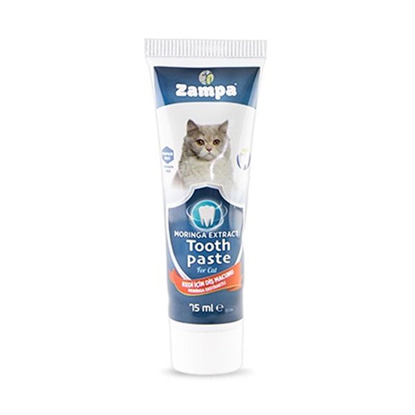Zampa Kedi İçin Moringa Özlü Nane Aromalı Doğal Diş Macunu 75 ml - 1