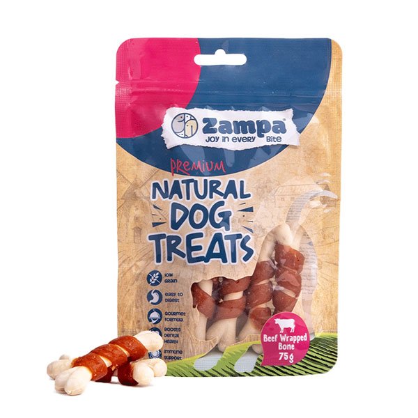 Zampa Köpek Ödül Maması, Dana Eti Parçacıklı Kemik Ödülü - 75g - 1