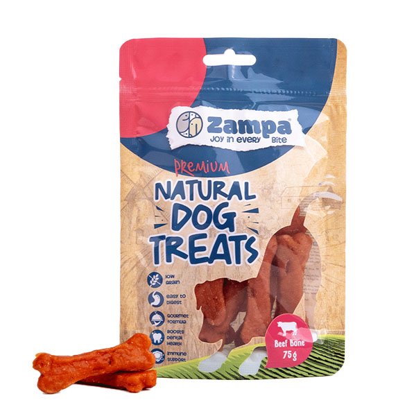 Zampa Köpek Ödül Maması, Kemik Şeklinde Dana Eti Ödülü - 75g - 1