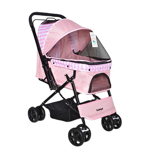 Zampa Nova Kedi ve Köpek Taşıma Arabası 52 x 76,5 x 95 cm (Pembe) - 1