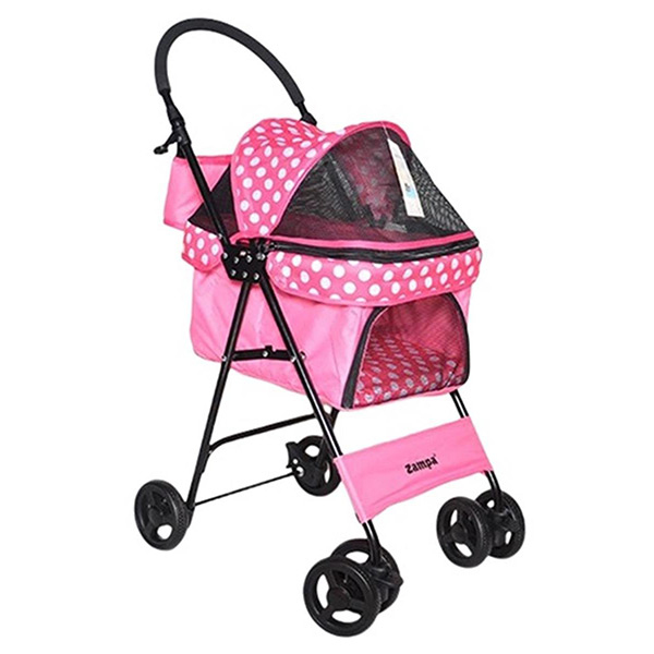 Zampa Perez Kedi ve Köpek Taşıma Arabası 42 x 63 x 89 cm (Pembe) - 1