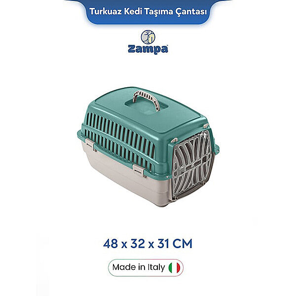 Zampa Plus Voyager Plastik Kedi ve Küçük Köpek Taşıma Kutusu 48 x 32 x 31 cm [S]