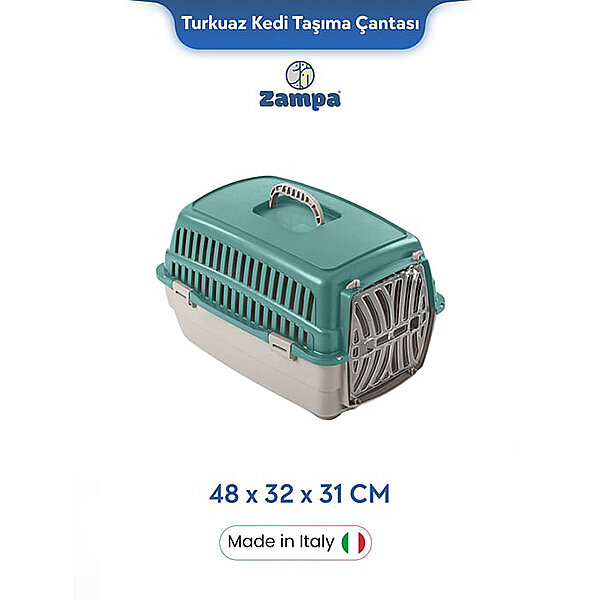 Zampa Plus Voyager Plastik Kedi ve Küçük Köpek Taşıma Kutusu 48 x 32 x 31 cm [S] - 1