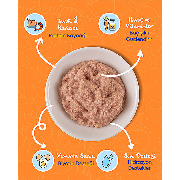 Zampa Tavuklu ve Karidesli Puding Kedi Ödül Maması 80 g - 2