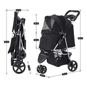 Zampa TriBoro Kedi & Köpek Arabası Gri, 45x80x90cm - 3