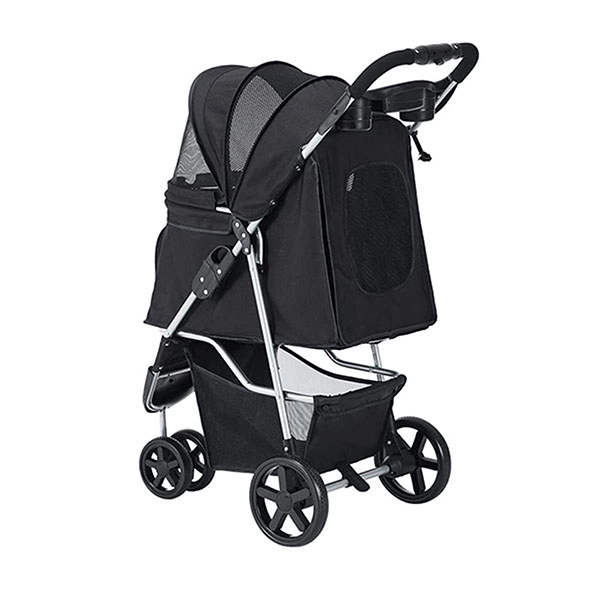 Zampa TriBoro Kedi & Köpek Arabası Siyah, 45x80x90cm - 2