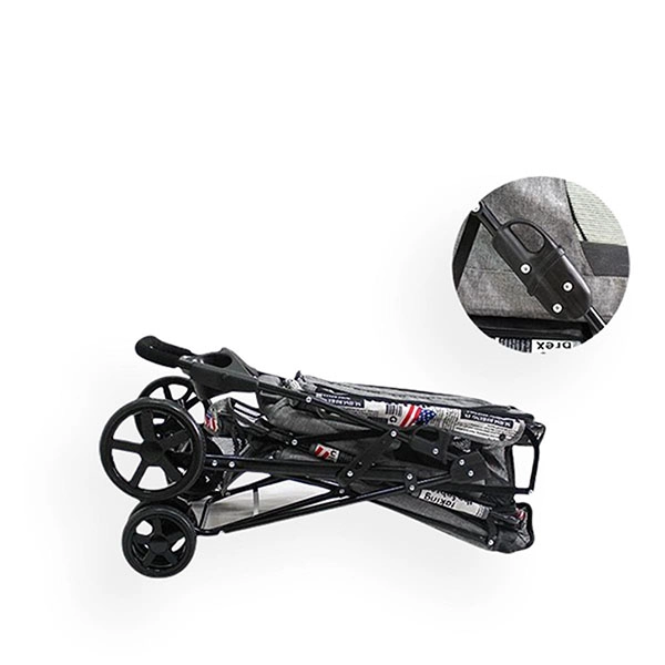 Zampa Twins Kedi & Köpek Arabası Gri, 51x85x100cm - 4