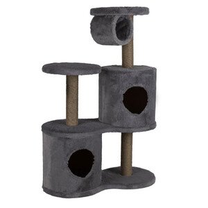 Lion 3 Katlı Kedi Tırmalama Evi 60x30x95cm Açık Gri