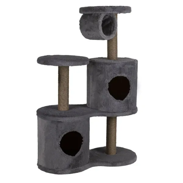 ​Lion 3 Katlı Kedi Tırmalama Evi 60x30x95cm Açık Gri - 1