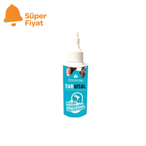 Zoovital Ear Vital Kedi ve Köpek Kulak Temizleme Seti (150 ML Solisyon+Pamuk)
