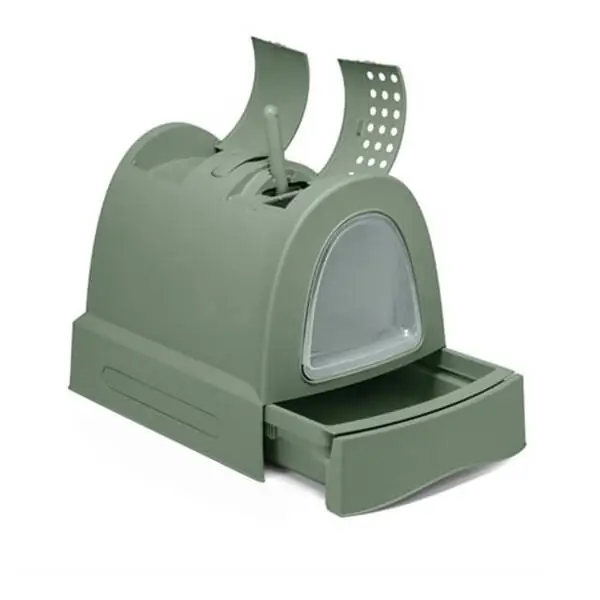 Imac Zuma Çekmeceli Kapalı Kedi Tuvaleti Yeşil - 1