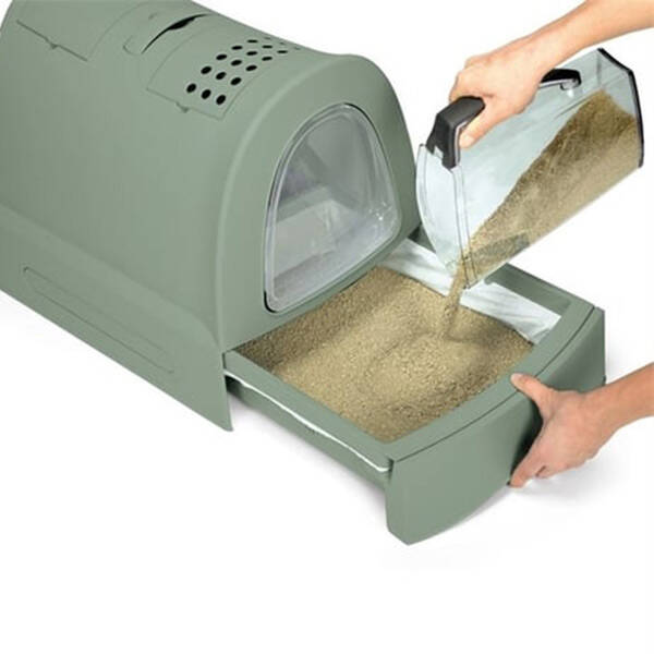 Imac Zuma Çekmeceli Kapalı Kedi Tuvaleti Yeşil - 2